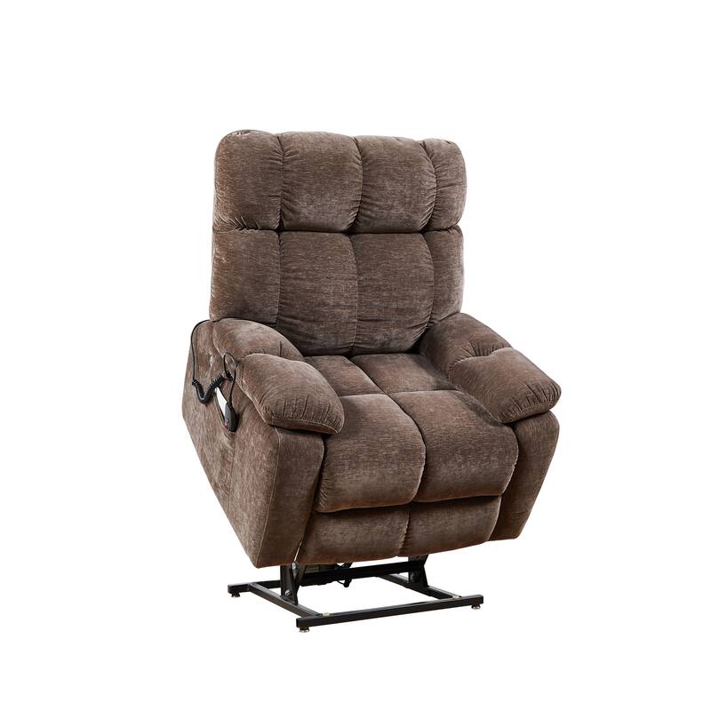 Electric Lift Recliner Sofa with Massage and Heating, 8 Vibrating Points, 1 Lumbar Heating Point, Adjustable Backrest Footrest