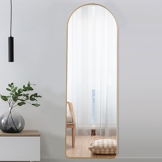 Arched Metal Full-length Standing Floor Mirror