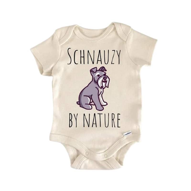 Miniature Schnauzer Dog - Baby Boy Girl Clothes Infant Bodysuit Funny Cute Newborn