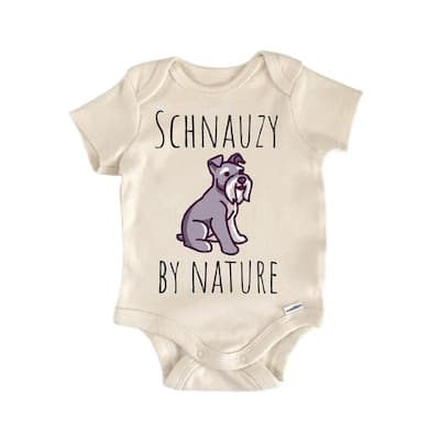 Miniature Schnauzer Dog - Baby Boy Girl Clothes Infant Bodysuit Funny Cute Newborn