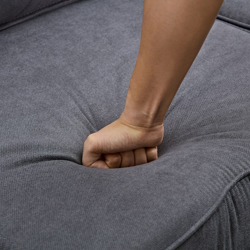 115.1" Large U-Shaped 6-Seat Sofa with Storage & Pull-Out Bed