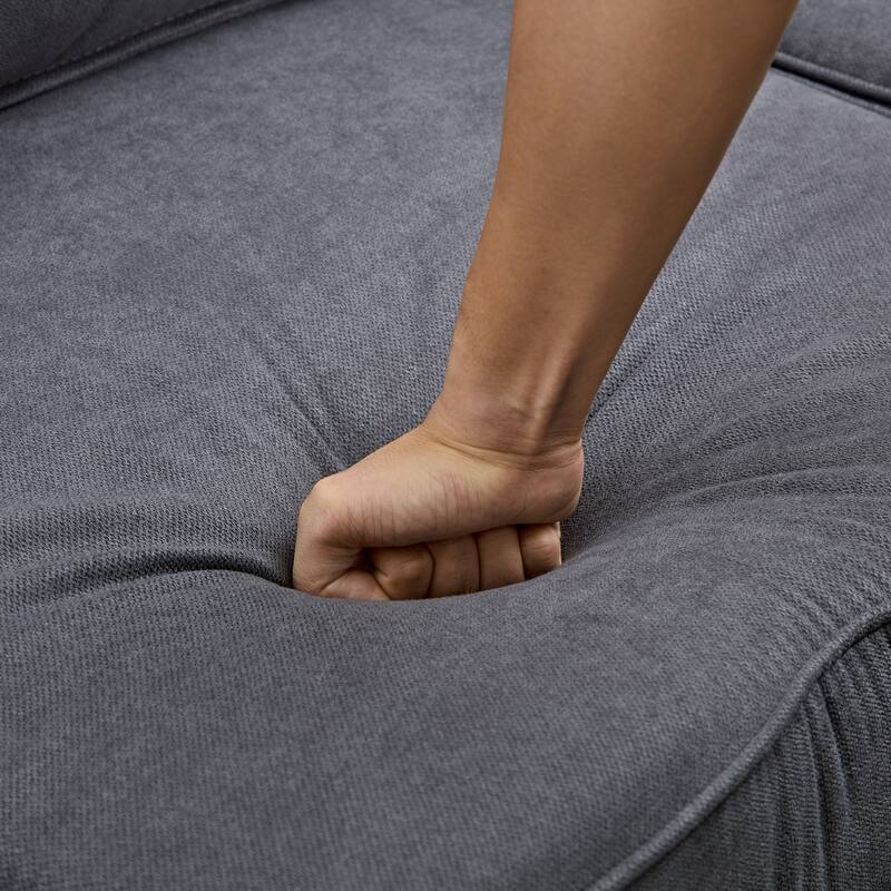 U-Shape Modular Sectional Sofa, Convertible Sectional Sofa Bed, Upholstered Sofa with Reversible Chaise & Ottoman