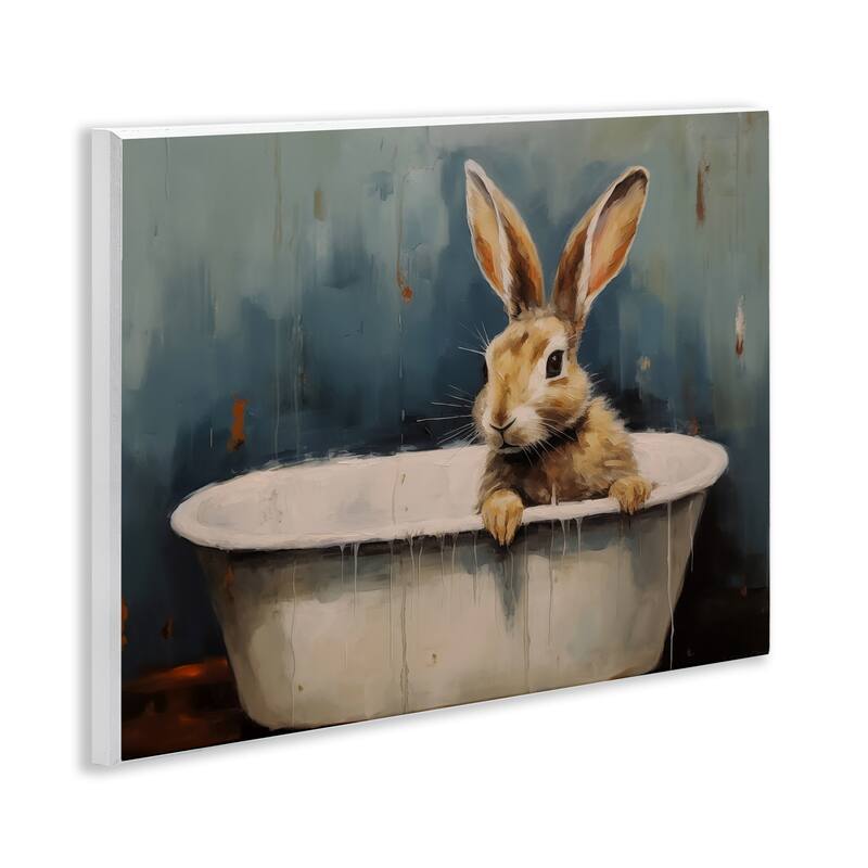 Stupell Baby Bunny in Tub Wall Plaque Art Design By Arlington Prints