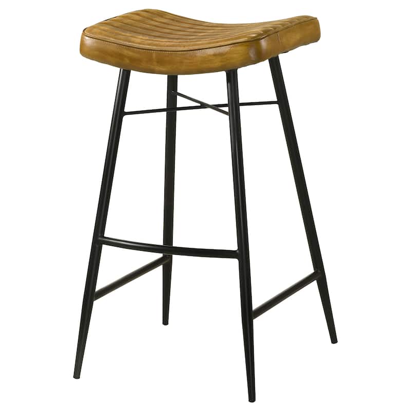 Bayu Leather Upholstered Bar Stool Antique (Set of 2) - 18.00'' x 19.00'' x 31.00''