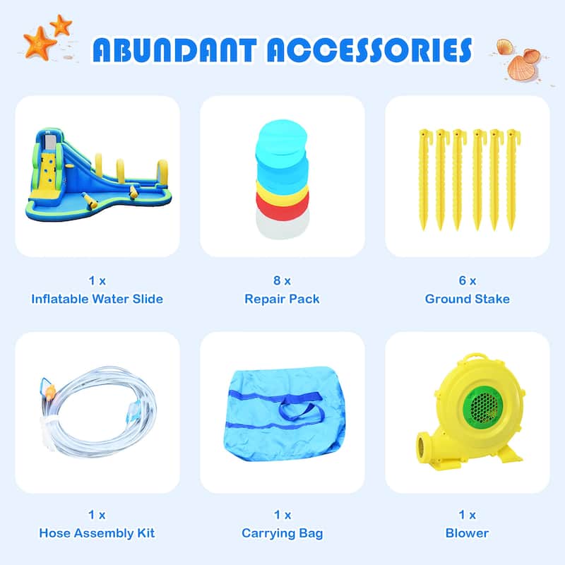 5 in 1 Inflatable Water Slide Bouncer Park with Blower