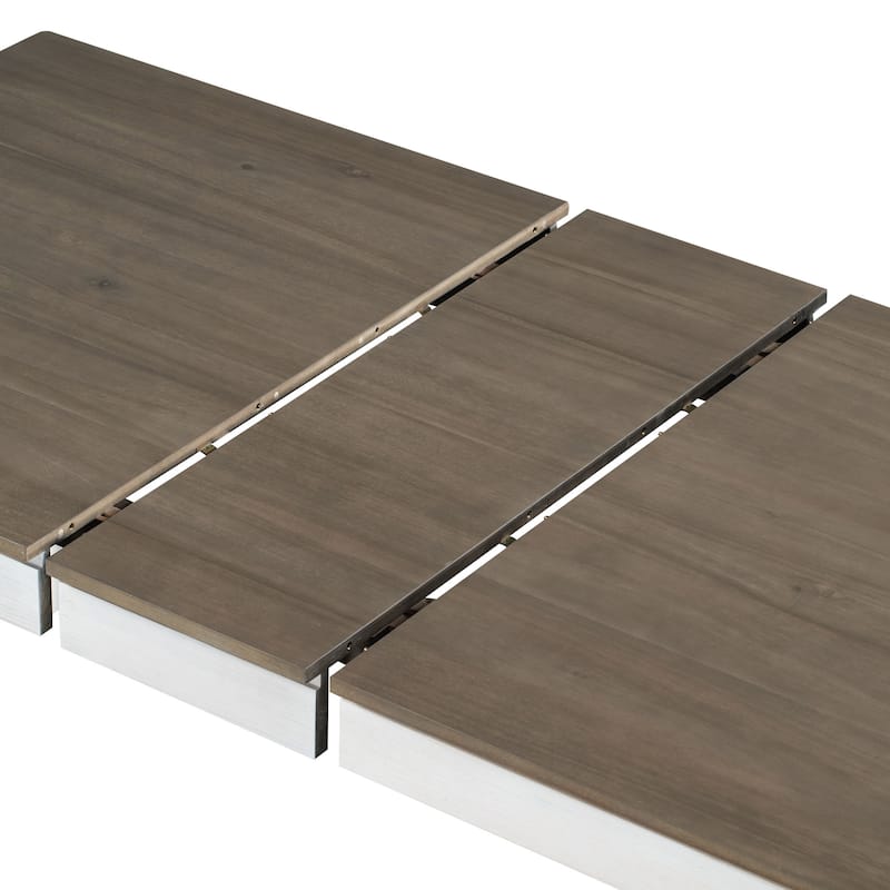 Extendable Table with 12" Removable Leaf, 7-Piece Wooden Dining Table Set with 6 Upholstered Chairs & 2 Drawers