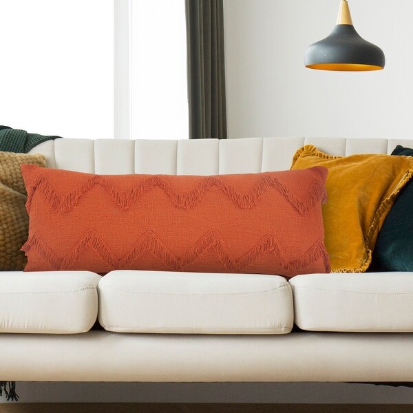 Sevita Solid Cinnamon Chevron Shag Lumbar Throw Pillow On Sale Bed Bath Beyond 32383147