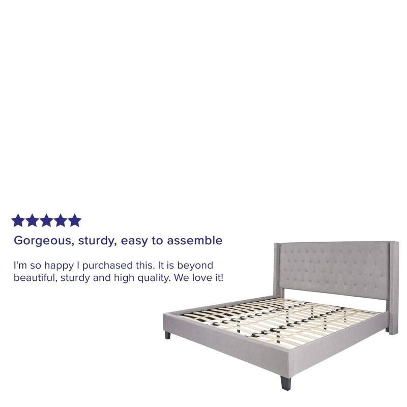Tufted Upholstered Nailhead Trim Platform Bed