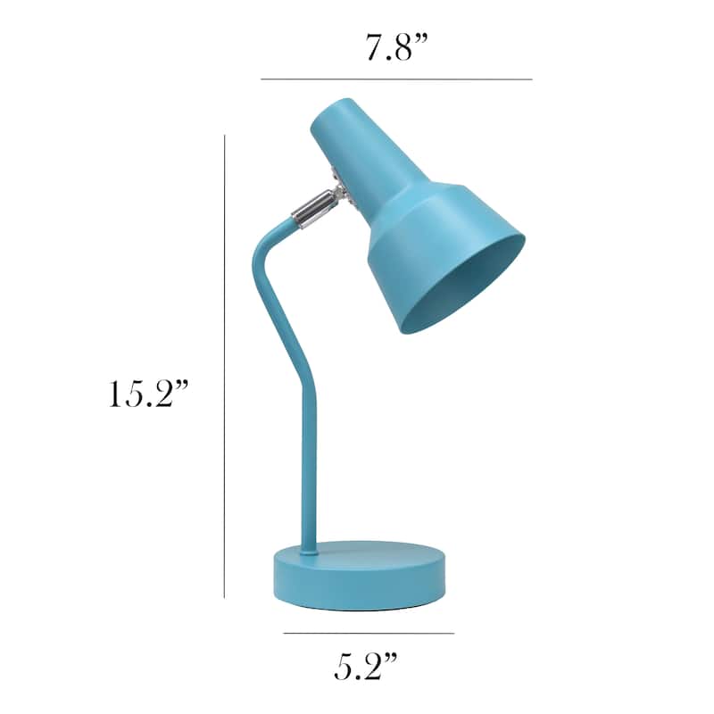Metal Gooseneck Desk Lamp Adjustable Task Light for Home Office - 7.80 x 5.20 x 15.20 in. (L x W x H)