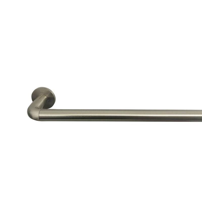 HLC.ME Wrap Around Room Darkening Grommet Curtain Rod - Adjustable Curtain Rod - Sturdy Rustproof Pipe 1" Diameter - Silver - 86" to 144" Inches