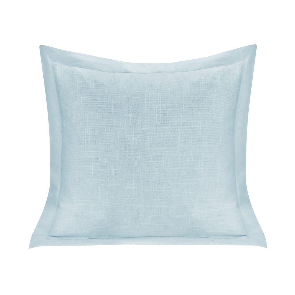 HiEnd Accents Luna Single Flanged Washed Linen Pillow, 20"x20"