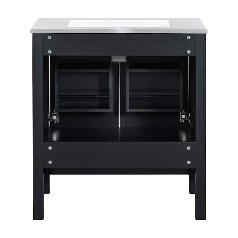 30" Bathroom Vanity with Single Sink Soft Closing 2 Doors and a Drawer