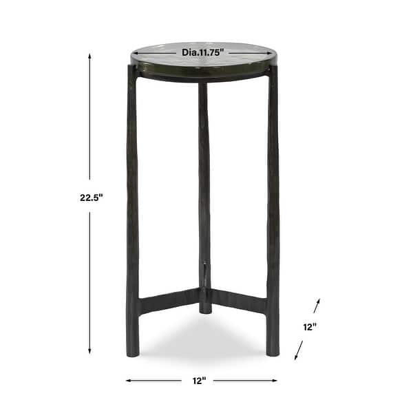 Uttermost Eternity Iron & Glass Accent Table - 12 W X 22.5 H X 12 D (in)