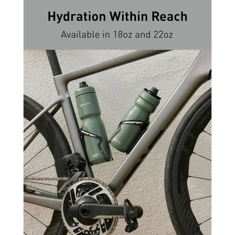 18oz Podium Steel Double-Wall Insulated Water Bottle for Cycling, Stone