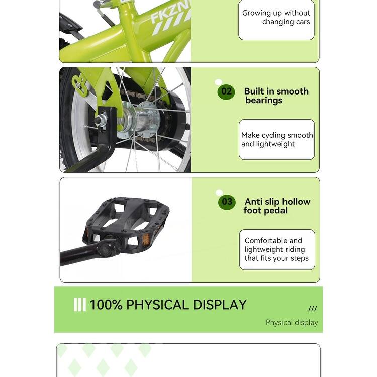 16 inch sporty kids bike with training wheels
