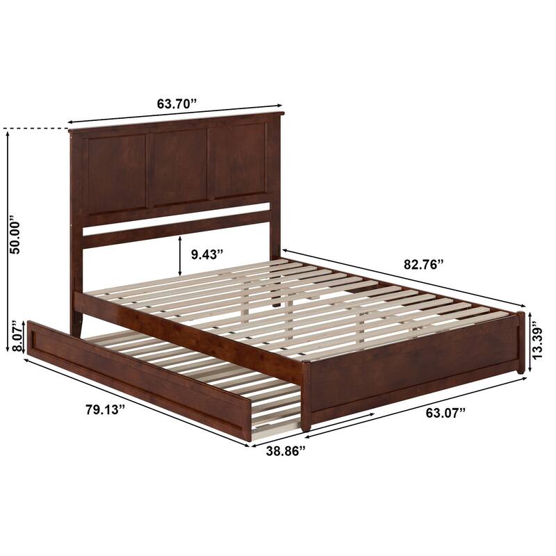 Felicity Platform Bed with Panel Footboard and Twin XL Trundle