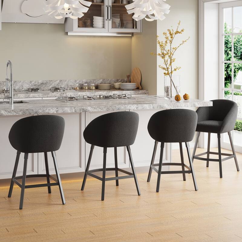Bar Stools Set of 2,Upholstered Bar Stool with Back, 27 inch Height Counter Height Barstools for Home Kitchen Island