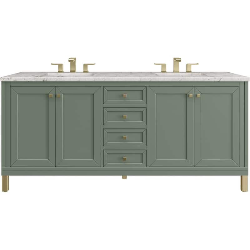 James Martin Vanities 503-V72-3EJP Chicago 72" Free Standing Double - Smokey Celadon