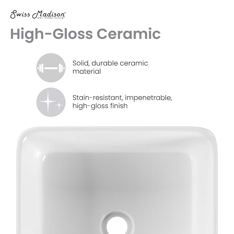 Nancy 14'' Vessel Sink In White - 14.96" x 14.96" 6.10"