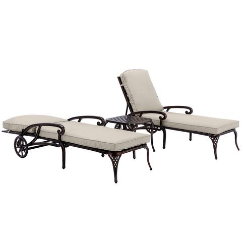23 In. W X 27 In. H 2-piece Outdoor Chaise Lounge Cushion In Beige