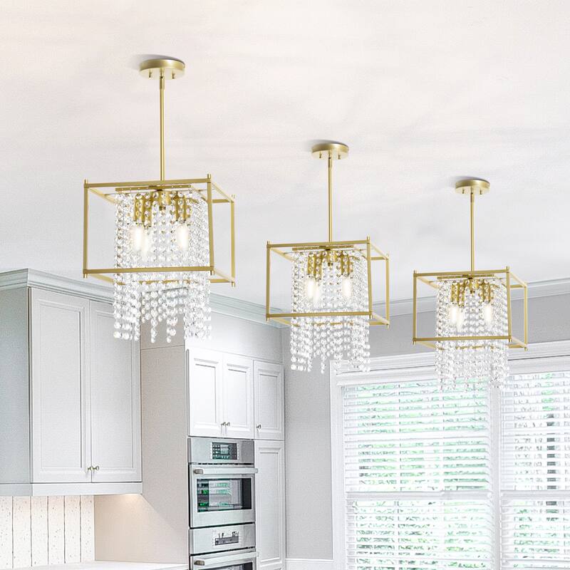 Moasis Round/Square Crystal Chandeliers Modern Hanging Light