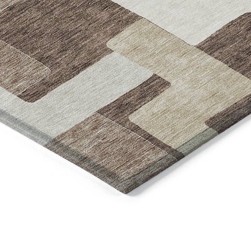 HomeRoots Geometric Transitional Rectangle Outdoor Rug