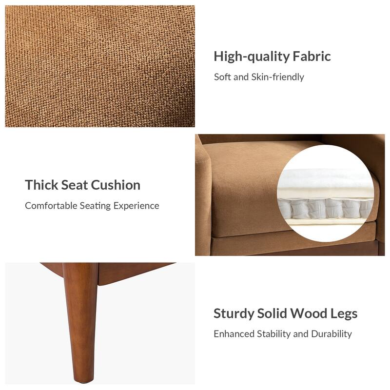 Francis Mid-Century Modern Living Room Armchair with Recessed Arms Arms by HULALA HOME