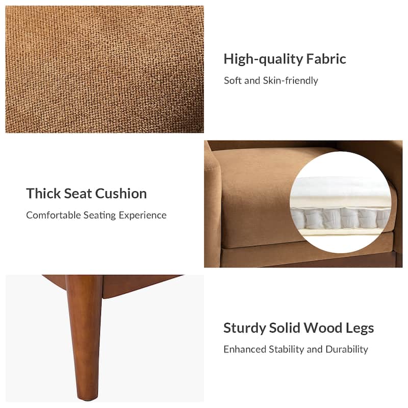 Francis Mid-Century Modern Living Room Armchair with Recessed Arms Set of 2 by HULALA HOME