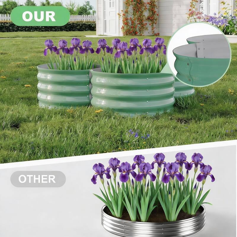 2-Pack Galvanized Raised Garden Beds, with Open Base