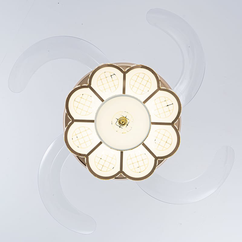 48" Crystal Chandelier Ceiling Fan with Light and Retractable Blades LED Dimmable DC Motor for Bedroom Living Room Kid's Room