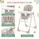 preview thumbnail 3 of 19, Foldable High Chairs for Babies and Toddlers with 7 Height and 5 Recline Adjustable Backrest