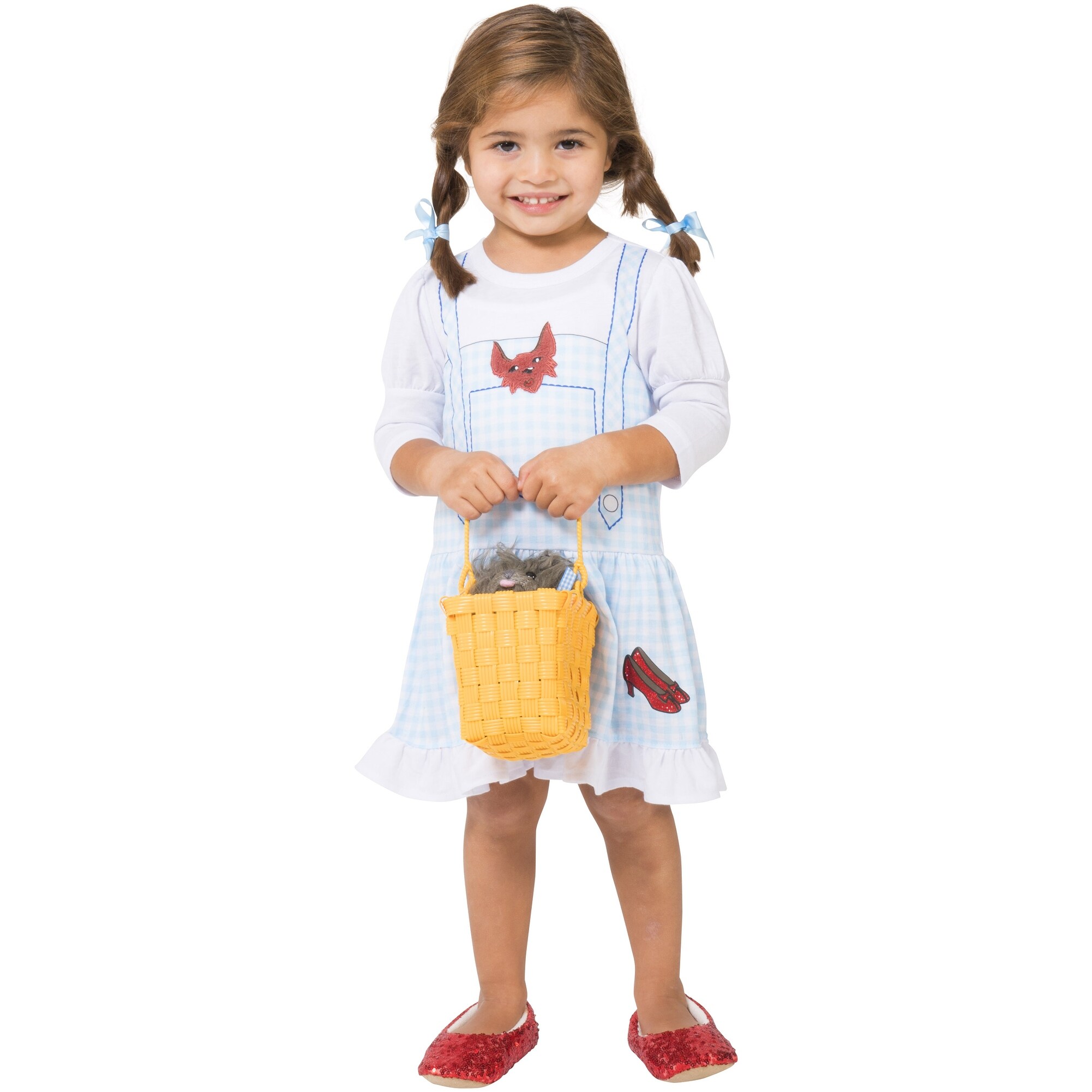 Shop Little Girls Wizard Of Oz Dorothy Costume Fantasy Nightgown With Ruby Slippers Overstock 31490461