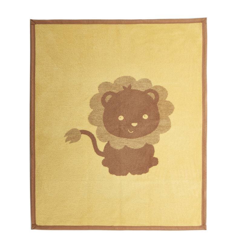 Turkish Cotton Blend Soft Baby Blanket - Brown Lion
