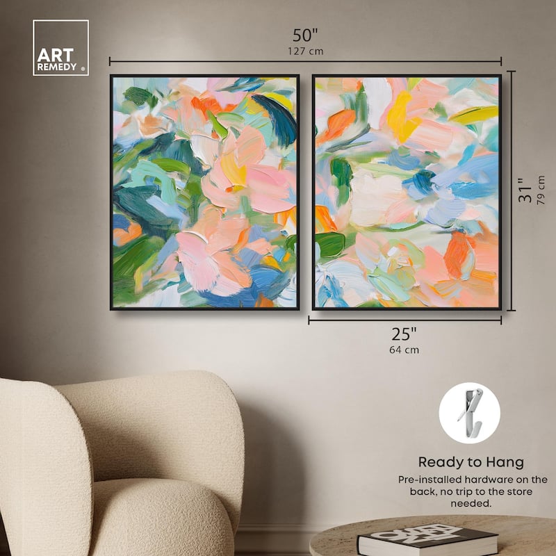 Chromatic Layers Canvas Set of 2 by Art Remedy