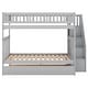 preview thumbnail 13 of 26, Full over Full Bunk Bed with Trundle & Staircase Storage, Convertible, Grey