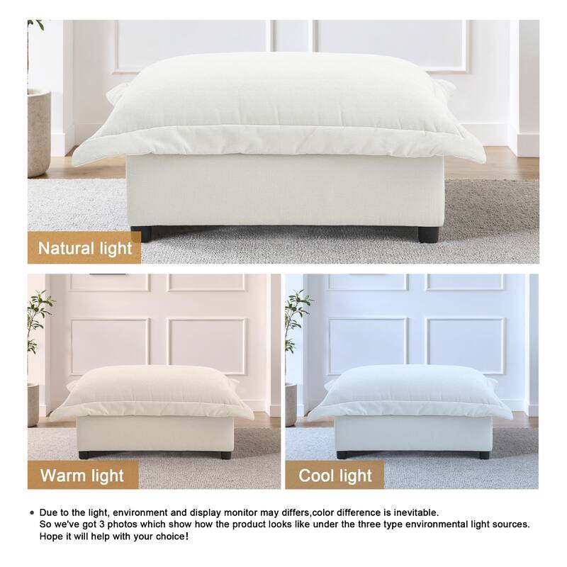 Modern Chenille Cloud Accent Ottoman