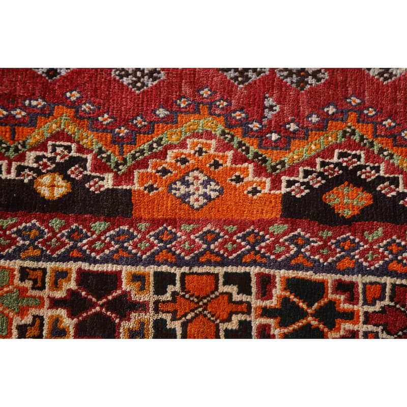 Vegetable Dye Shiraz Persian Vintage Rug Hand-knotted Wool Carpet - 4'7"x 7'5"