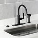 preview thumbnail 45 of 45, Kingston Brass Whitaker Single-Handle Deck Mount Kitchen Faucet with Brass Sprayer
