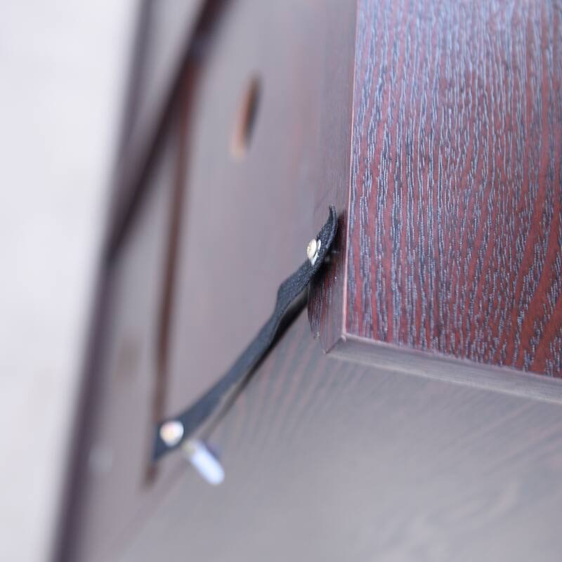 Sideboard Cabinet with 3 Tempered Glass Doors, Buffet Cabinet with Adjustable Shelf, Freestanding Wooden Storage Cabinet