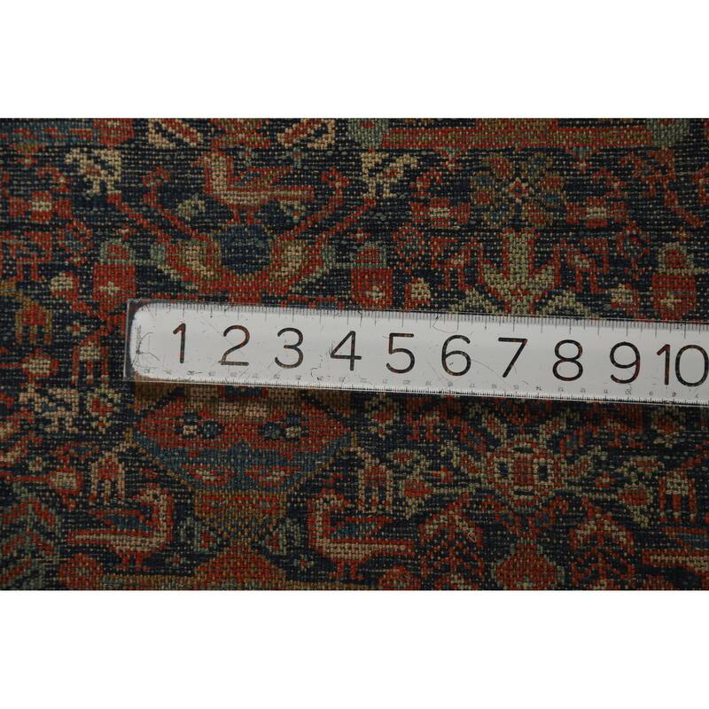 Hand Knotted Oriental 100% Wool Carpet Traditional All-Over Navy Blue & Blues Malayer Area Rug - 6' 0'' X 4' 5''