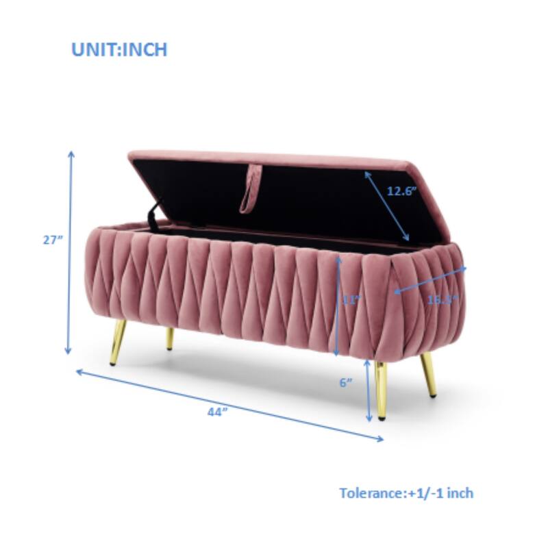 Fabric Ottoman Storage Bench, Window Bench Vanity Bench