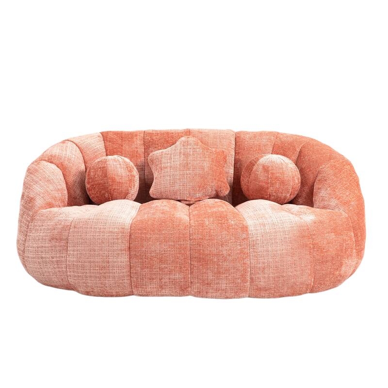 Chenille Upholstered Durable Comfort Lounger Bean Bag Lazy Sofa