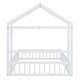 preview thumbnail 39 of 88, Wooden Floor Bed wFence Railings and Detachable House Shape Headboard Platform Bed, Kids Montessori Style Playhouse Frame Bed