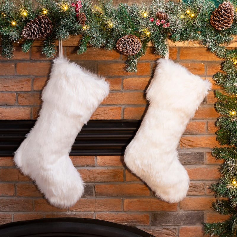 Glitzhome 21"L Plush Christmas Stockings