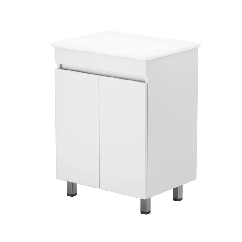 24" Bathroom Vanity with Sink, Freestanding Bathroom Vanity with 2 Soft Closing Cabinets