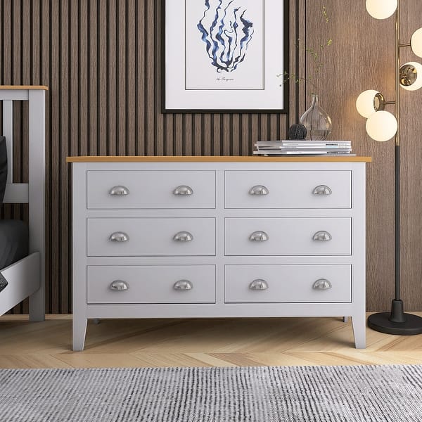 oak grey dresser Picket House Furnishings Grayson Dresser & Mirror Set Grey Oak