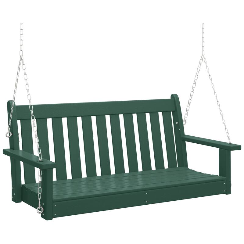 Laguna Poly 51 Inch Porch Swing - Dark Green