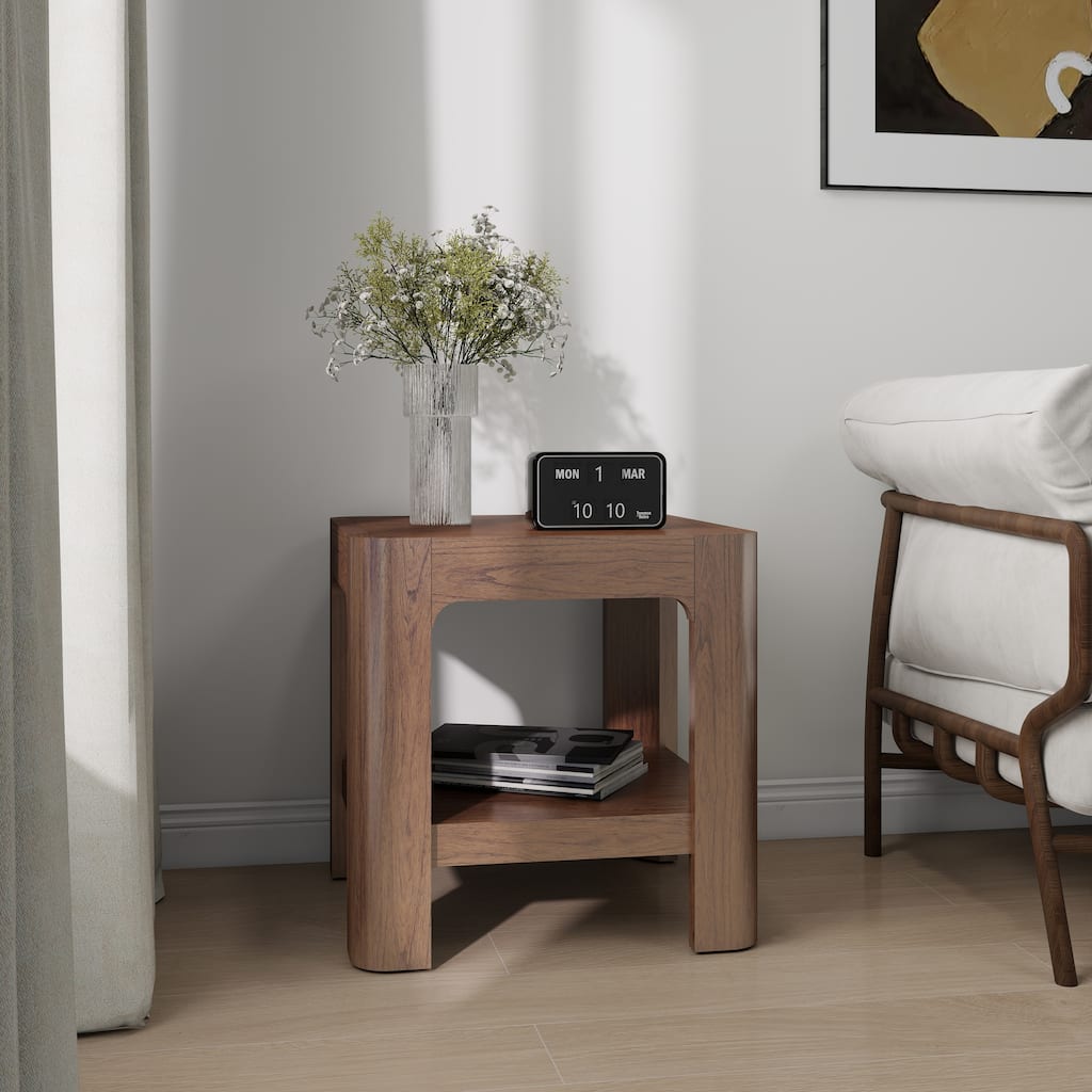 NPD Furniture Trevin Side Table with Open Shelf