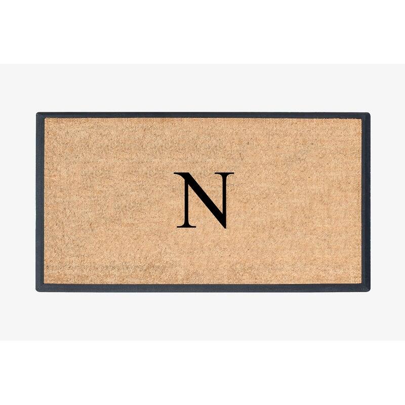 A1HC Rubber and Coir Molded Double Monogrammed Door Mat 30"x48" - monogrammed n