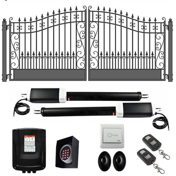 ALEKO Venice Style Dual Swing Steel Driveway Gate 14 ft with ETL Gate